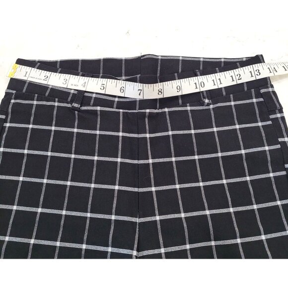 Womens Active USA Black & White Plaid Checkered Pull-on Pants Size M - Picture 9 of 13